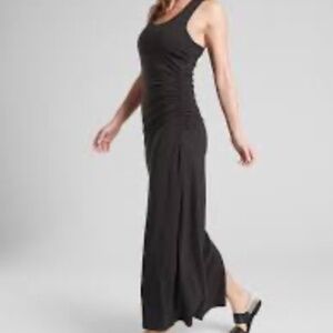 Athleta Playa Ruched side, Racerback, lined Maxi Dress, Small